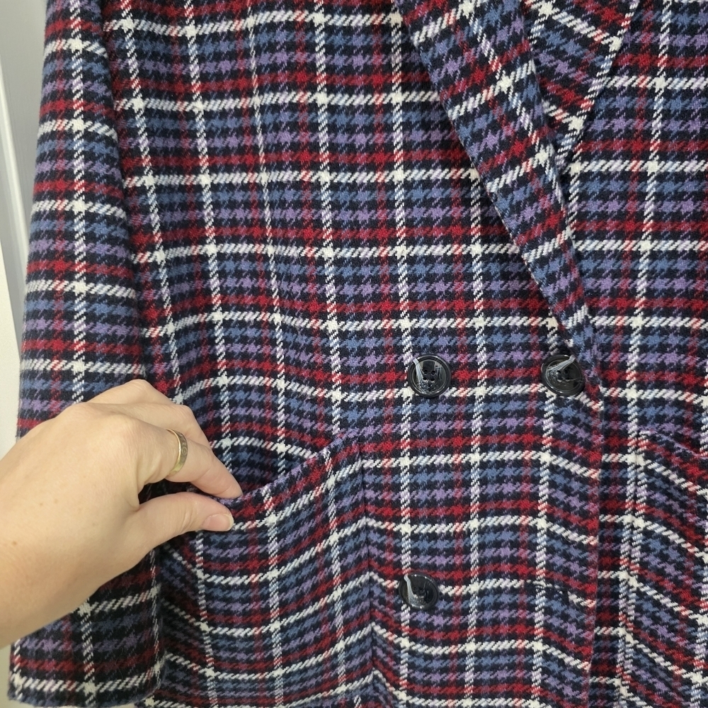 NWOT Monki Double Breasted Plaid Blazer Sz M - Picture 15 of 16